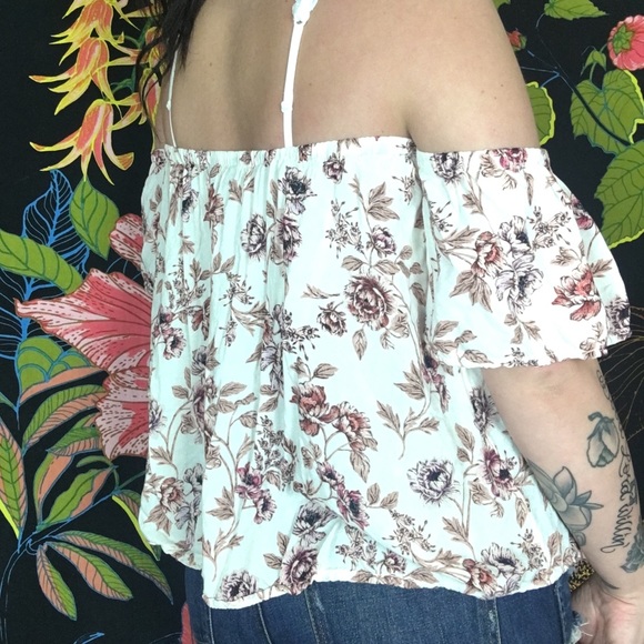 AE FLORAL OFF THE SHOULDER BLOUSE - Picture 3 of 4